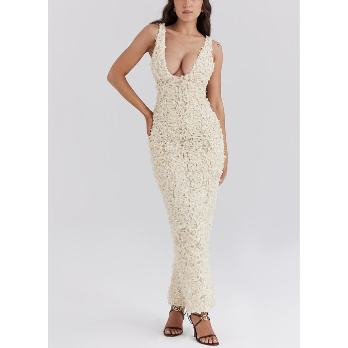 2024ss Sexy Deep V Party Dress
